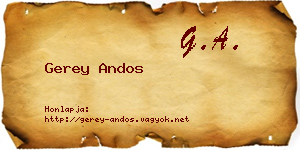 Gerey Andos névjegykártya